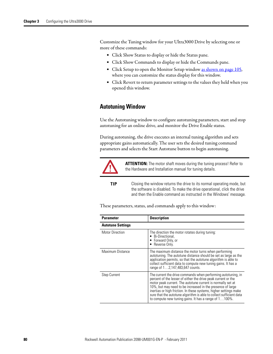 Autotuning window | Rockwell Automation 2098-UWCPRG Ultraware Software User Manual User Manual | Page 78 / 354