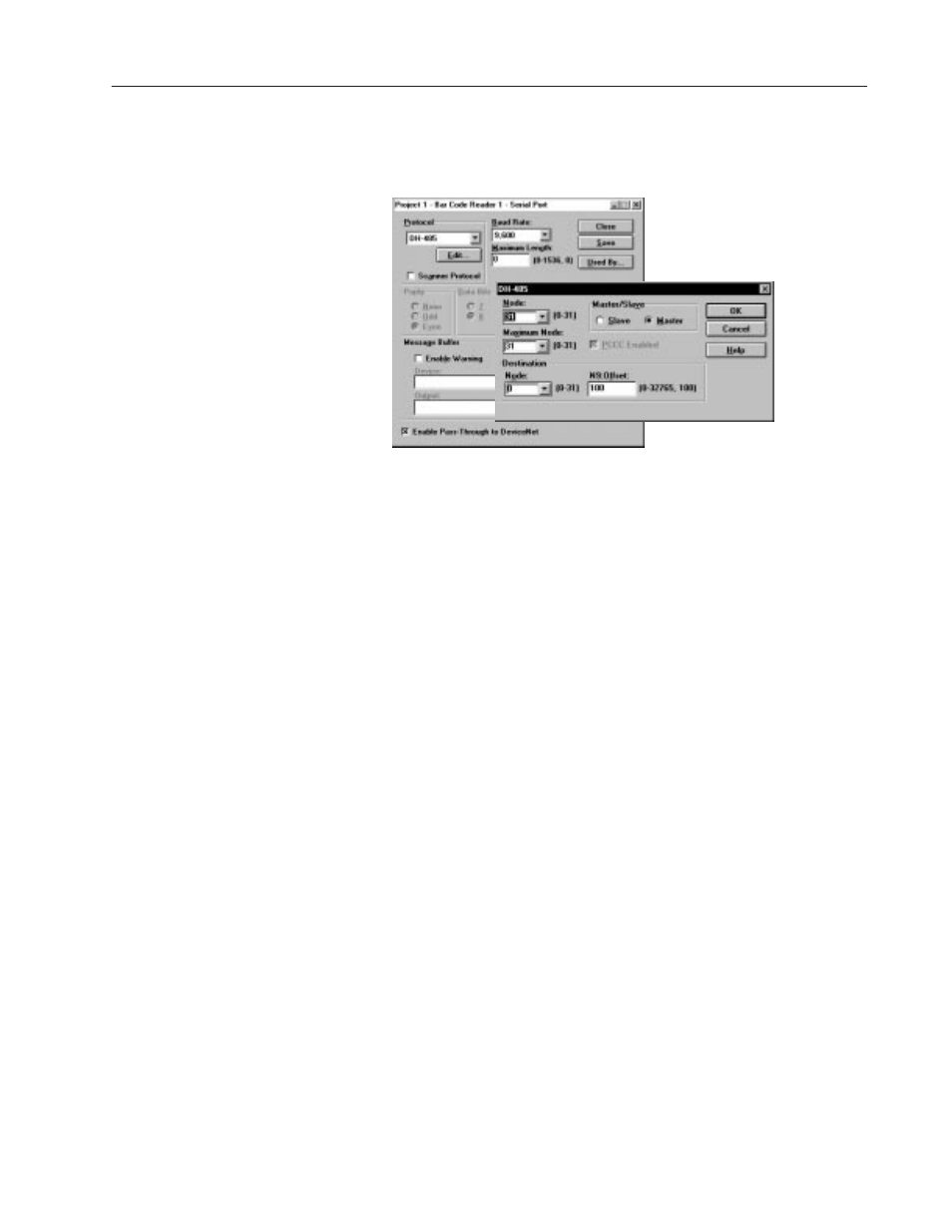 Configuring dh485 communications | Rockwell Automation 2755 AdaptaScan Software User Manual | Page 120 / 224