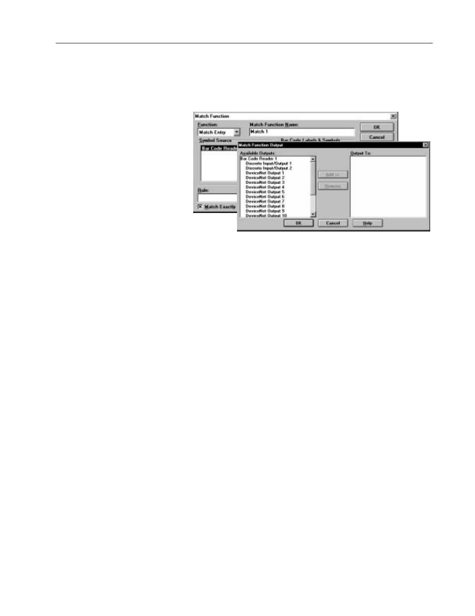 Configuring match table outputs | Rockwell Automation 2755 AdaptaScan Software User Manual | Page 163 / 224