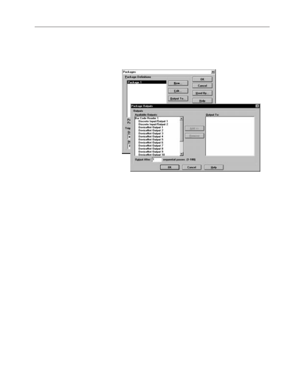 Configuring package outputs | Rockwell Automation 2755 AdaptaScan Software User Manual | Page 169 / 224