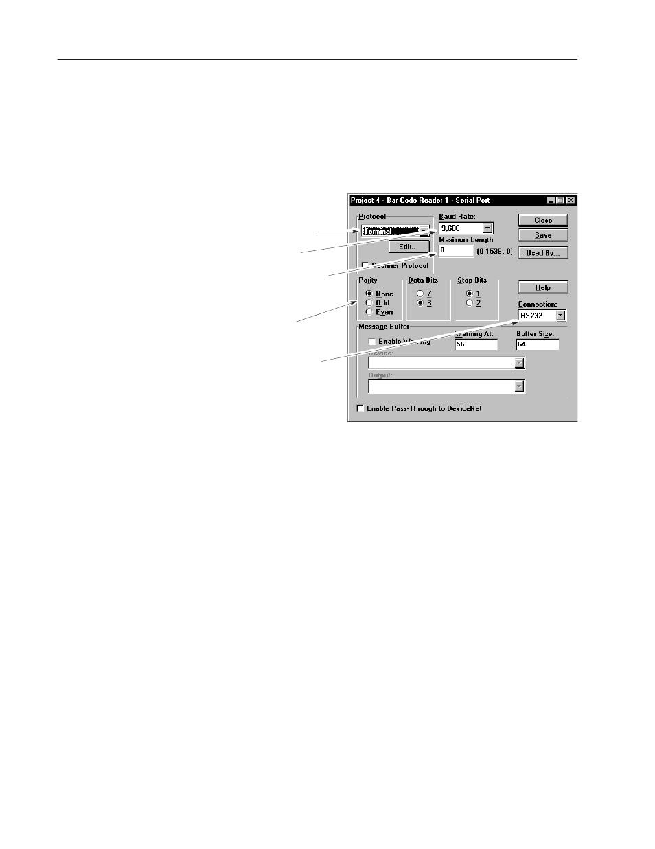 Setting the serial port | Rockwell Automation 2755 AdaptaScan Software User Manual | Page 69 / 224