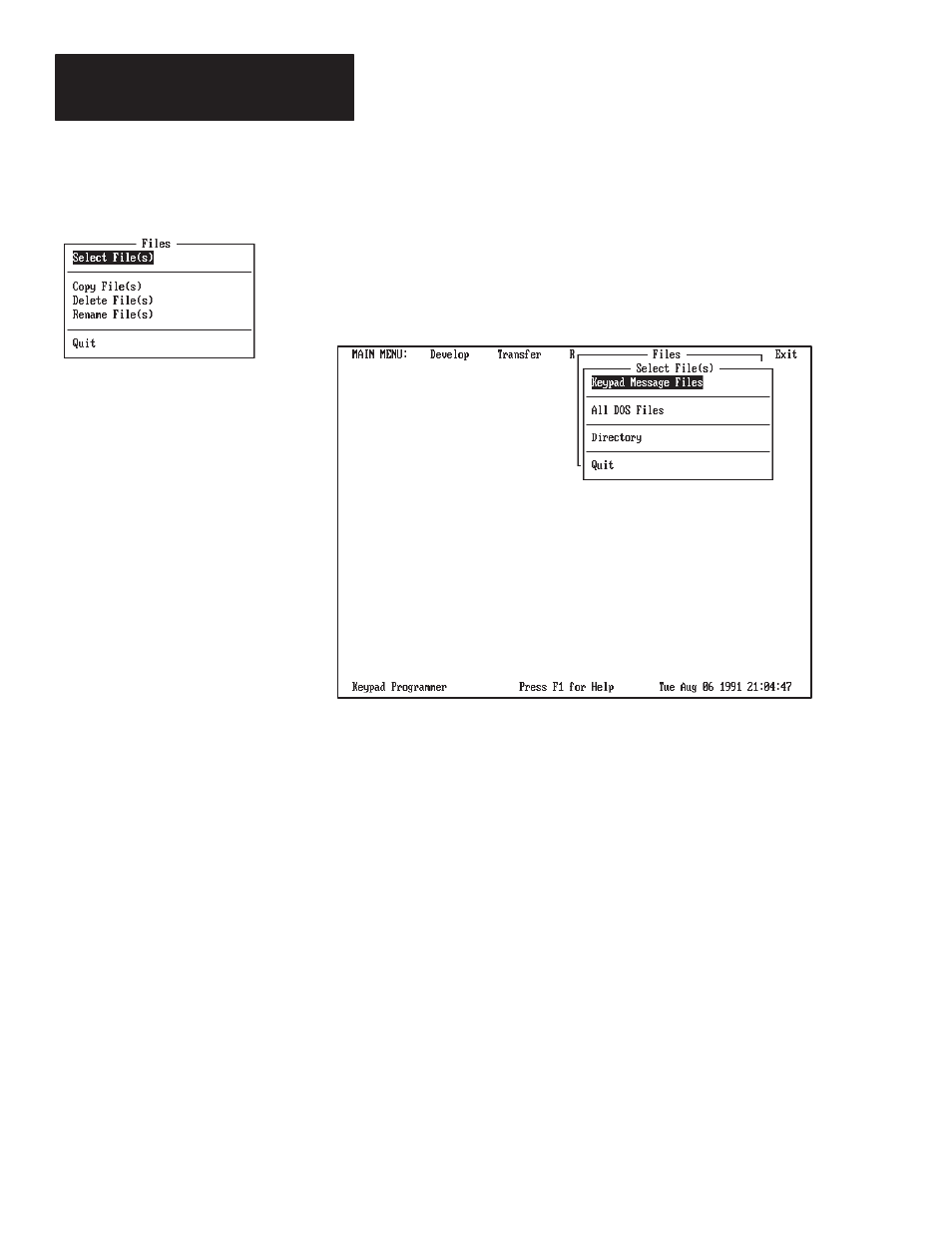 Selecting files | Rockwell Automation 2705-ND1 Keypad Development Software User Manual | Page 107 / 123