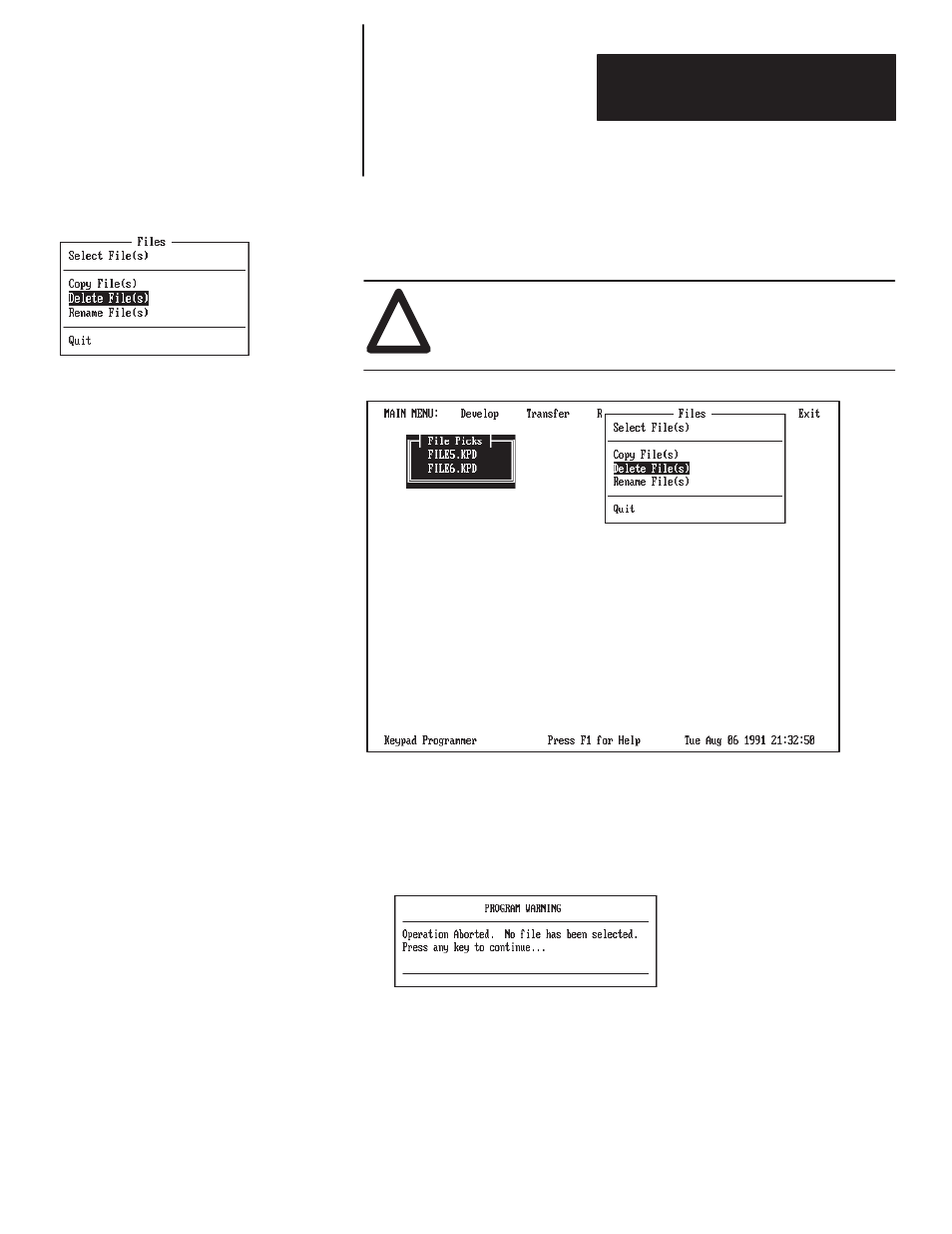 Deleting files | Rockwell Automation 2705-ND1 Keypad Development Software User Manual | Page 114 / 123