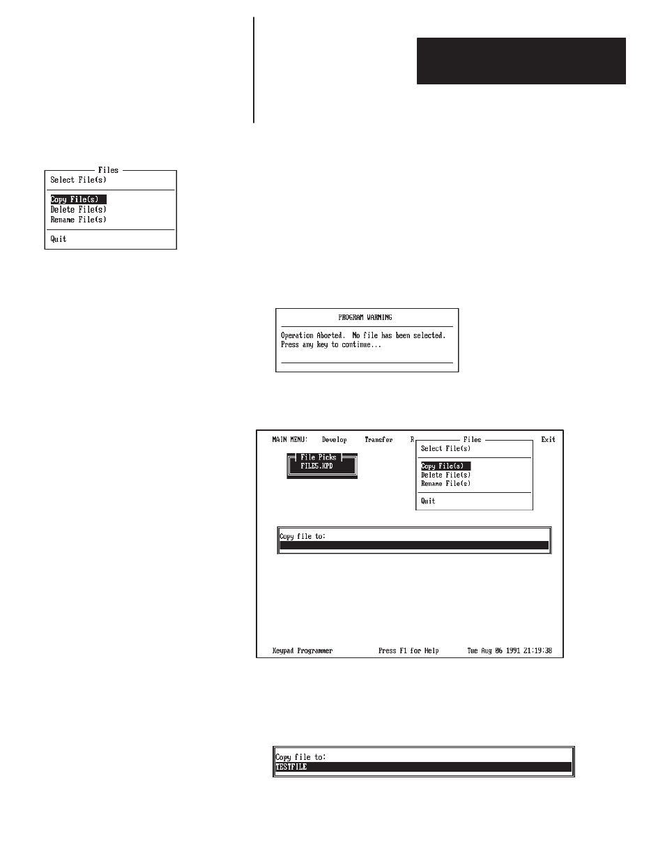 Copying files | Rockwell Automation 2705-ND1 Keypad Development Software User Manual | Page 116 / 123