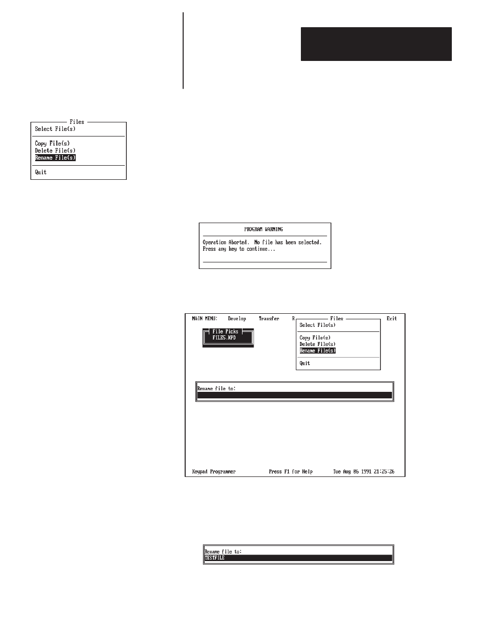 Renaming files | Rockwell Automation 2705-ND1 Keypad Development Software User Manual | Page 120 / 123