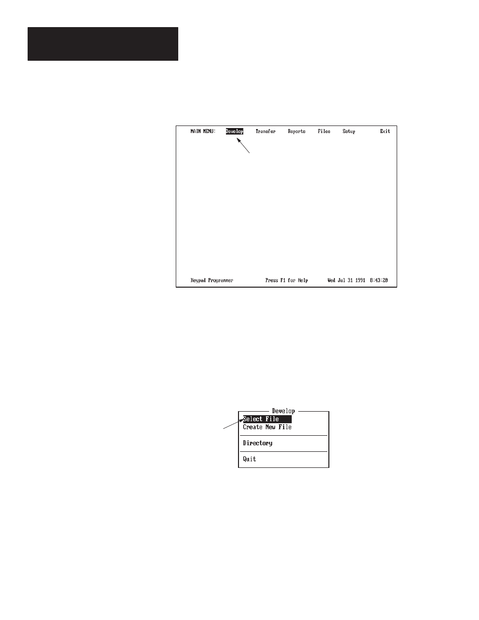 Menus and windows, Highlight, Menus and windows highlight | Rockwell Automation 2705-ND1 Keypad Development Software User Manual | Page 19 / 123