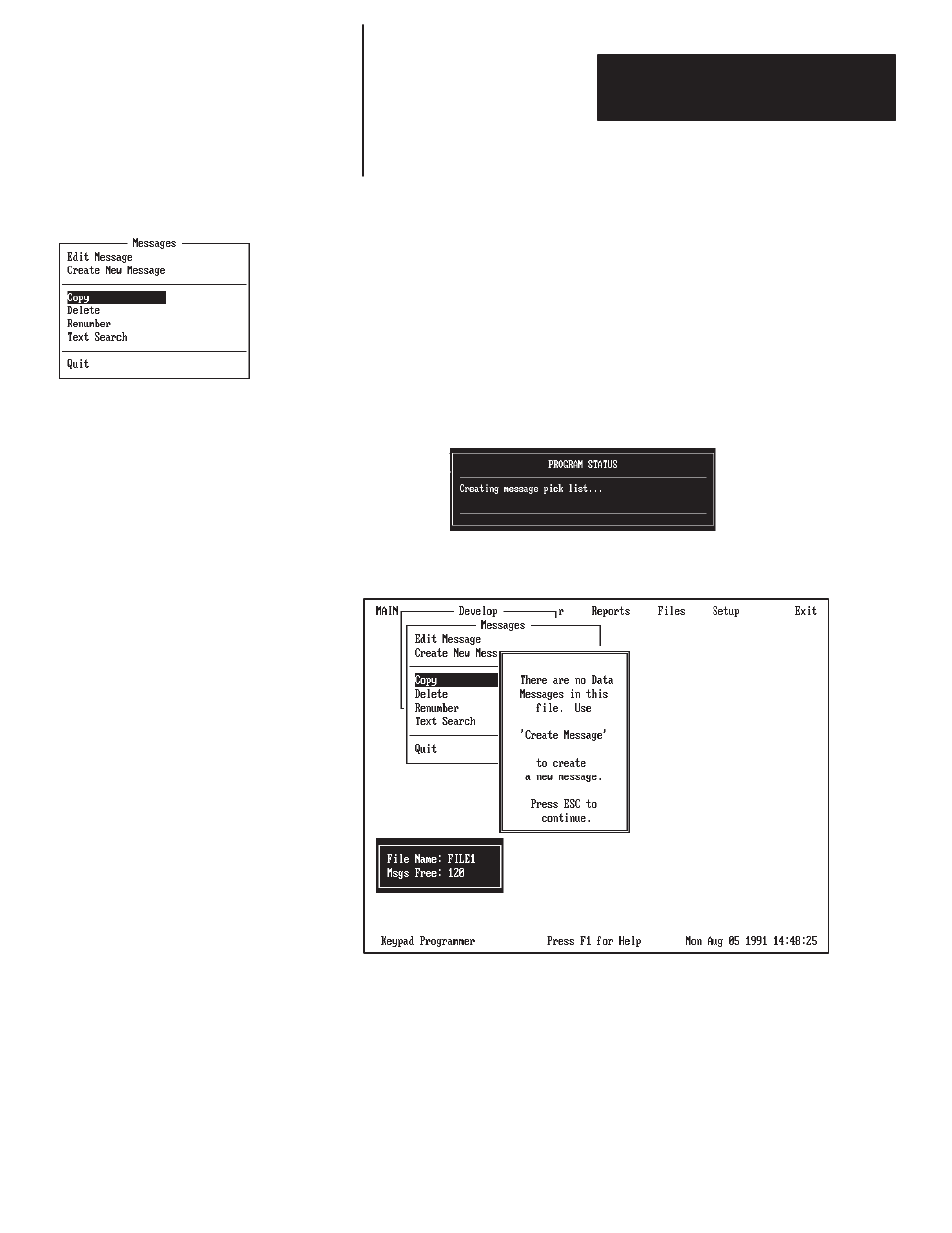 Copying messages | Rockwell Automation 2705-ND1 Keypad Development Software User Manual | Page 50 / 123