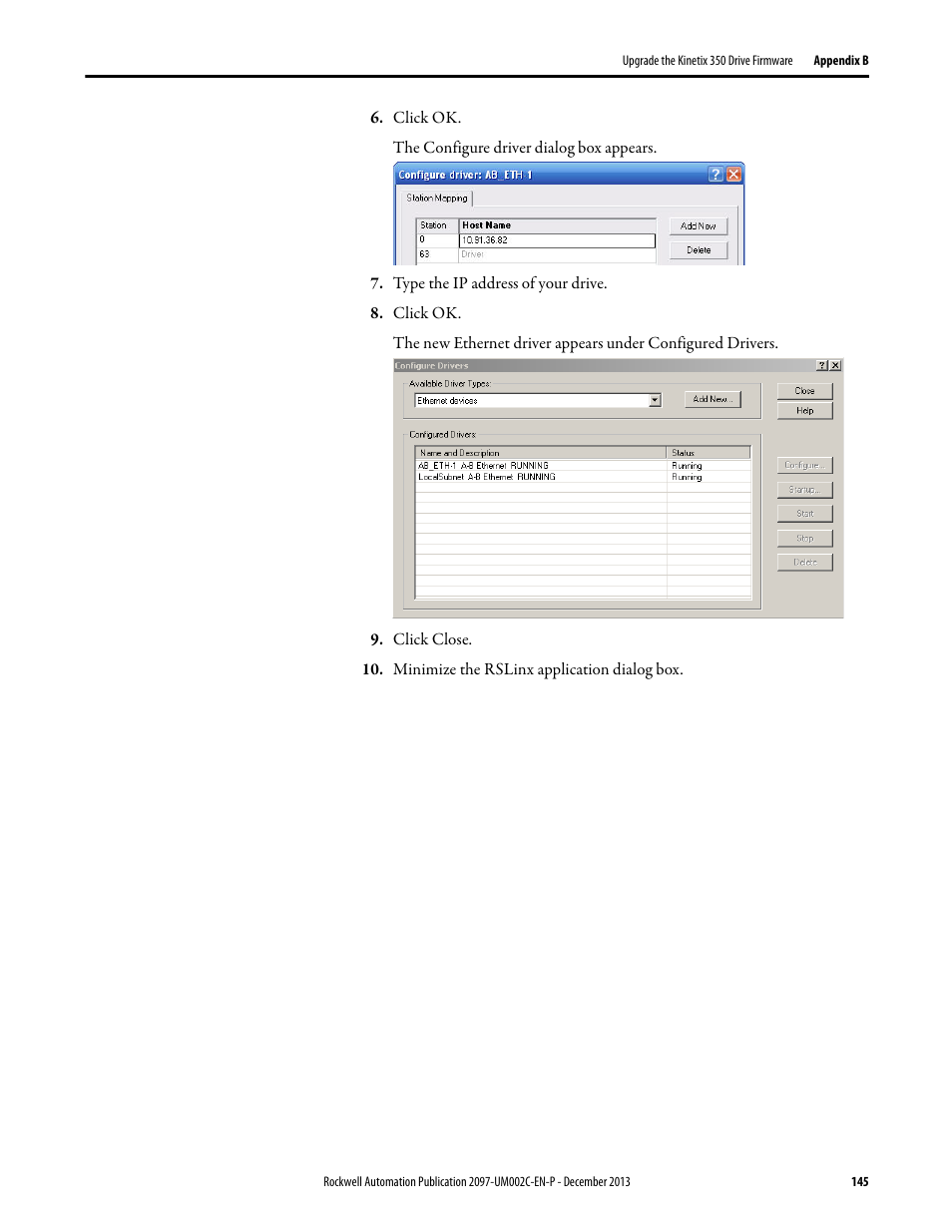 Rockwell Automation 2097-Vxxx Kinetix 350 Single-axis EtherNet/IP Servo Drive User Manual User Manual | Page 145 / 156