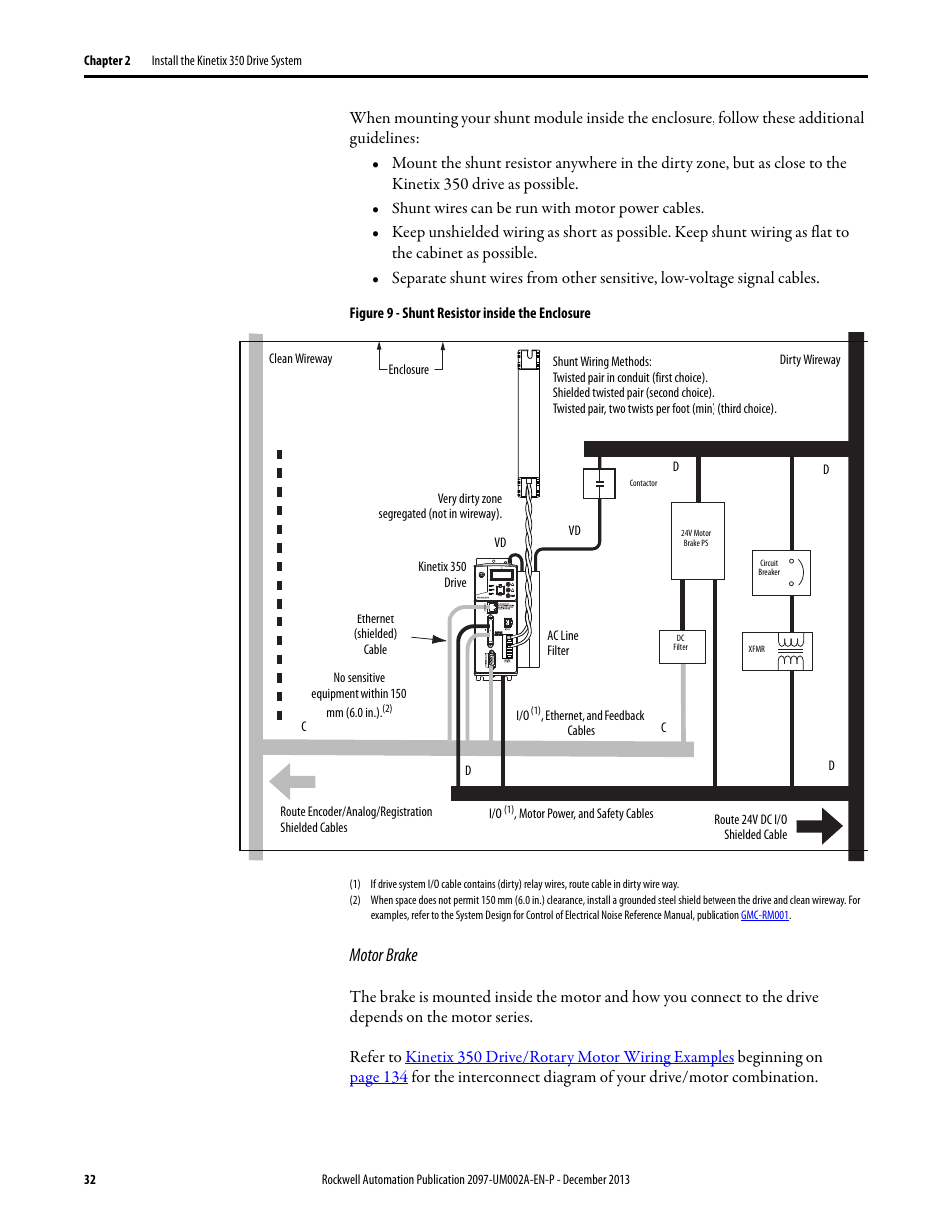 Motor brake | Rockwell Automation 2097-Vxxx Kinetix 350 Single-axis EtherNet/IP Servo Drive User Manual User Manual | Page 32 / 156