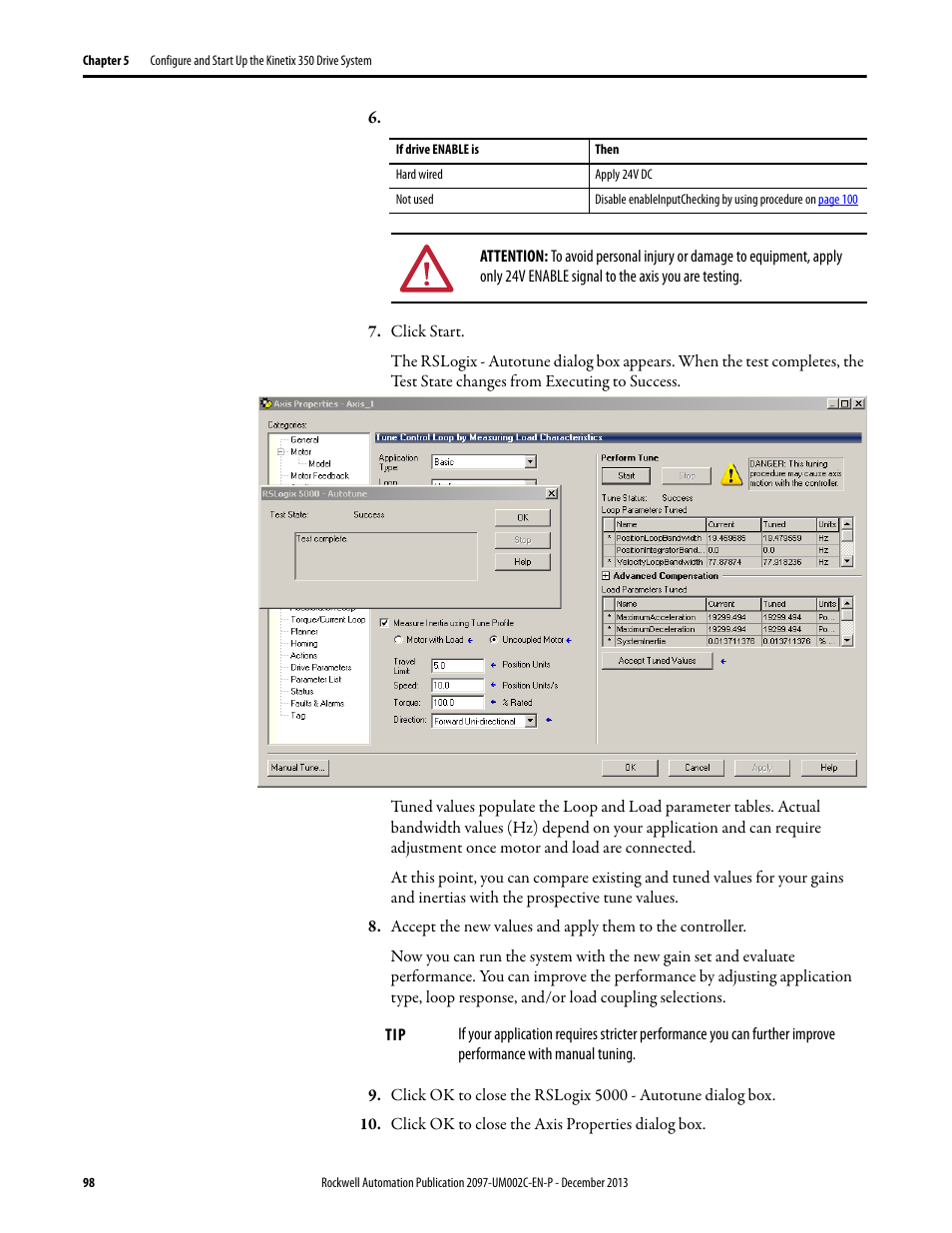 Rockwell Automation 2097-Vxxx Kinetix 350 Single-axis EtherNet/IP Servo Drive User Manual User Manual | Page 98 / 156