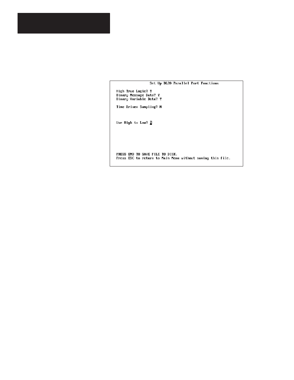 Configuring the dl20 parallel port | Rockwell Automation 2706-NP3 DL20 OFFLINE PROGRAMMING MANUAL User Manual | Page 21 / 67