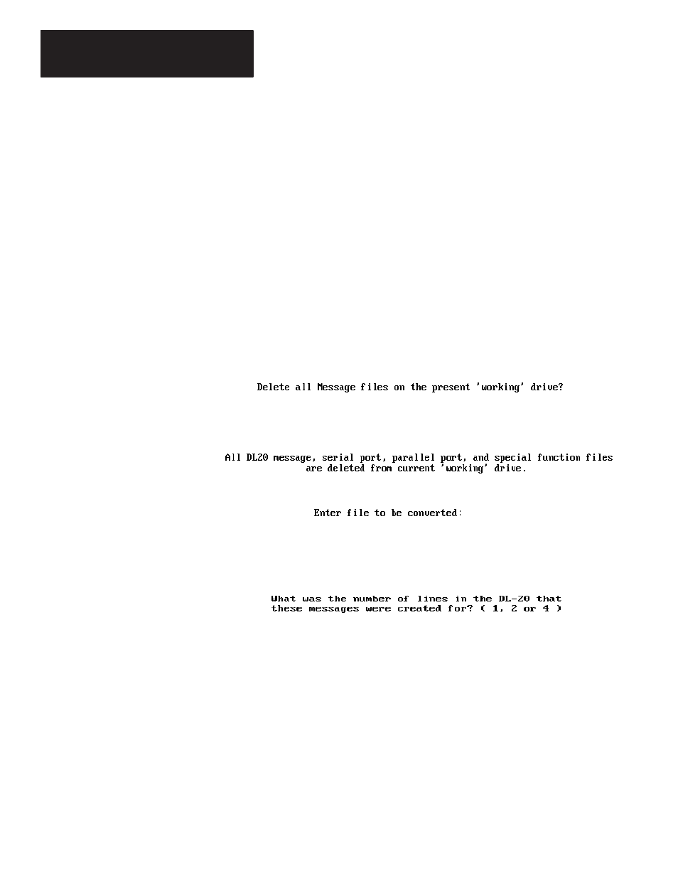 Converting s record file to message files | Rockwell Automation 2706-NP3 DL20 OFFLINE PROGRAMMING MANUAL User Manual | Page 38 / 67