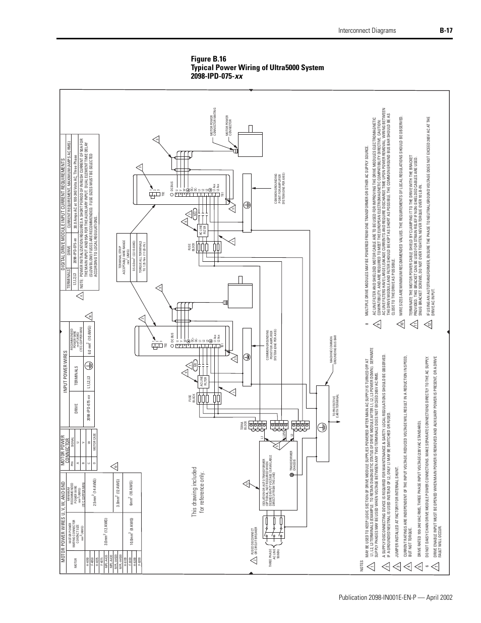 This drawing included for reference only | Rockwell Automation 2098-IPD-xxx Ultra5000 Intelligent Positioning Drives Installation Manual User Manual | Page 129 / 160