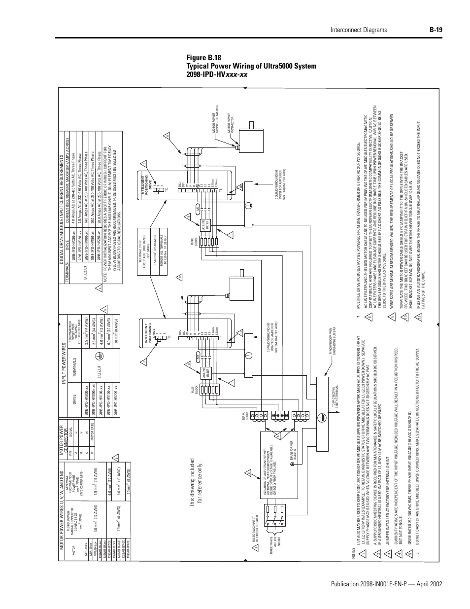 This drawing included for reference only | Rockwell Automation 2098-IPD-xxx Ultra5000 Intelligent Positioning Drives Installation Manual User Manual | Page 131 / 160