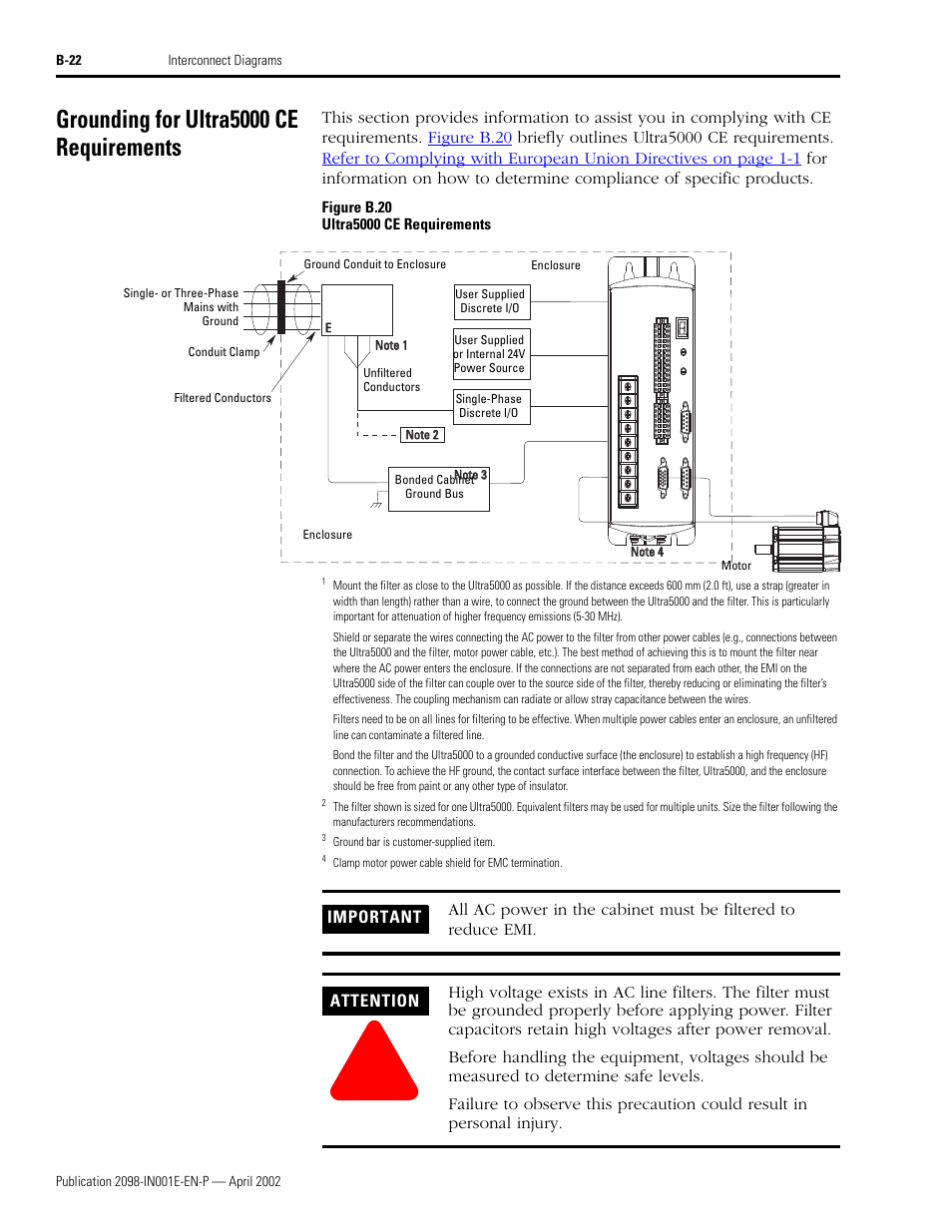 Grounding for ultra5000 ce requirements | Rockwell Automation 2098-IPD-xxx Ultra5000 Intelligent Positioning Drives Installation Manual User Manual | Page 134 / 160