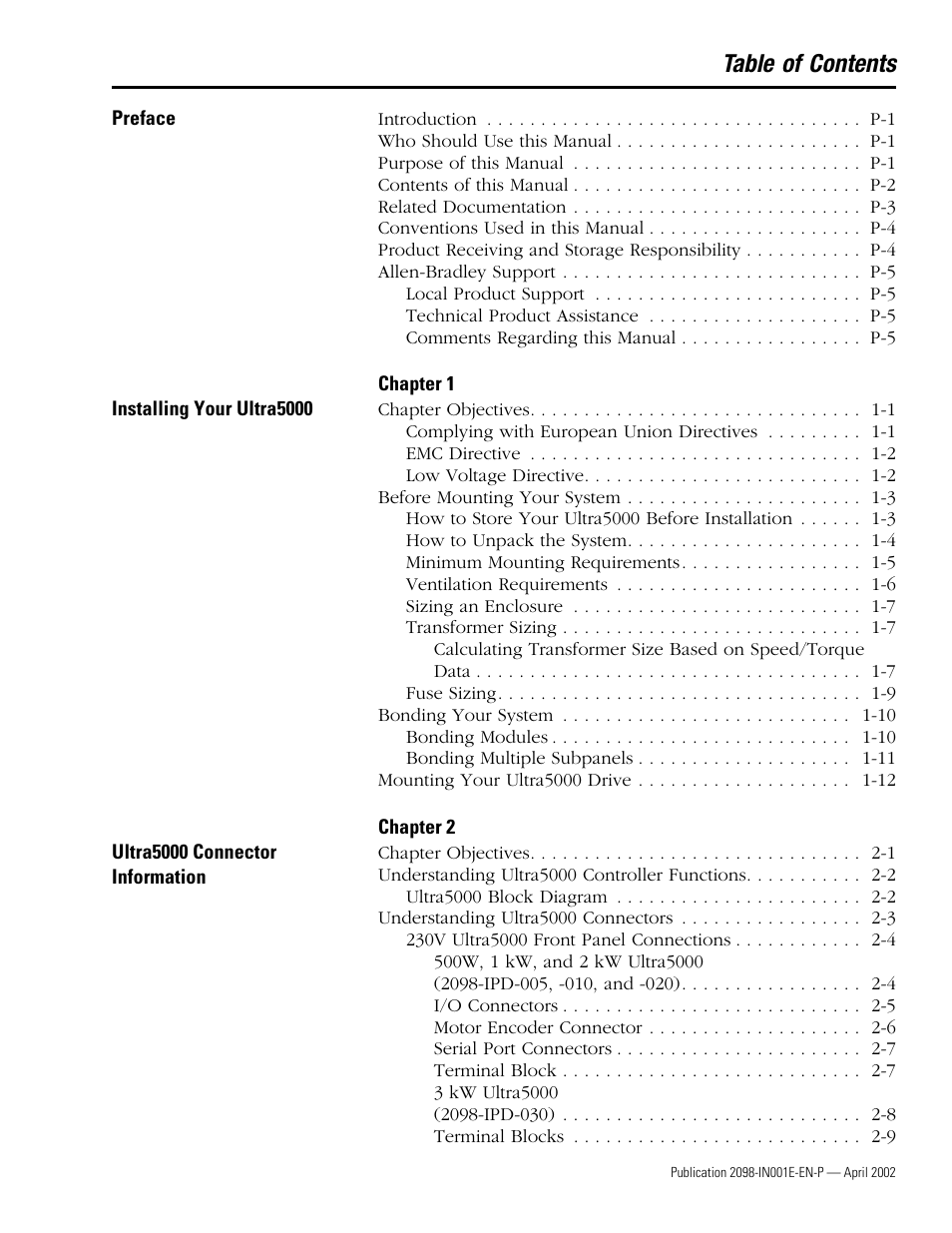 Rockwell Automation 2098-IPD-xxx Ultra5000 Intelligent Positioning Drives Installation Manual User Manual | Page 3 / 160