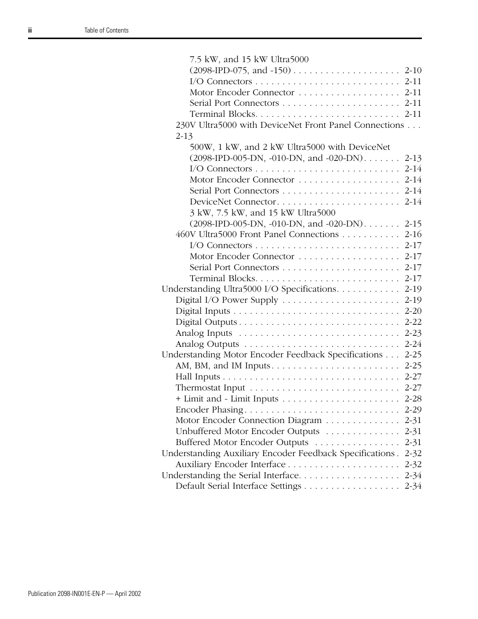 Rockwell Automation 2098-IPD-xxx Ultra5000 Intelligent Positioning Drives Installation Manual User Manual | Page 4 / 160