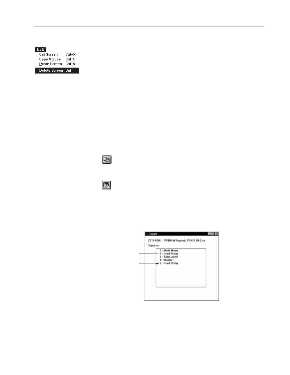 Deleting screens | Rockwell Automation 2711-ND3 PanelBuilder v2.60 Software User Manual User Manual | Page 101 / 502