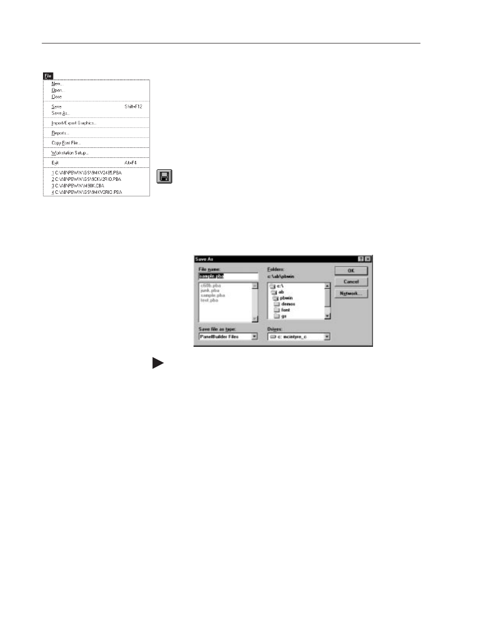 Saving an application | Rockwell Automation 2711-ND3 PanelBuilder v2.60 Software User Manual User Manual | Page 106 / 502