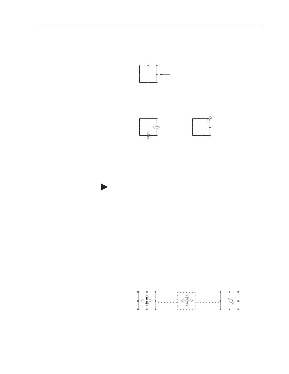 Sizing objects, Moving objects | Rockwell Automation 2711-ND3 PanelBuilder v2.60 Software User Manual User Manual | Page 117 / 502