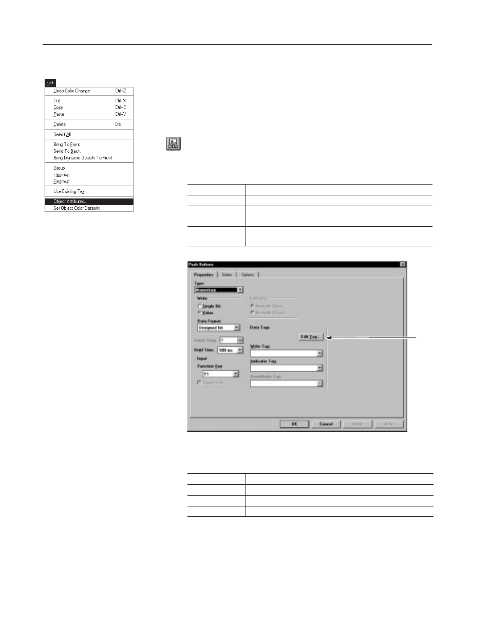 Editing object attributes | Rockwell Automation 2711-ND3 PanelBuilder v2.60 Software User Manual User Manual | Page 122 / 502