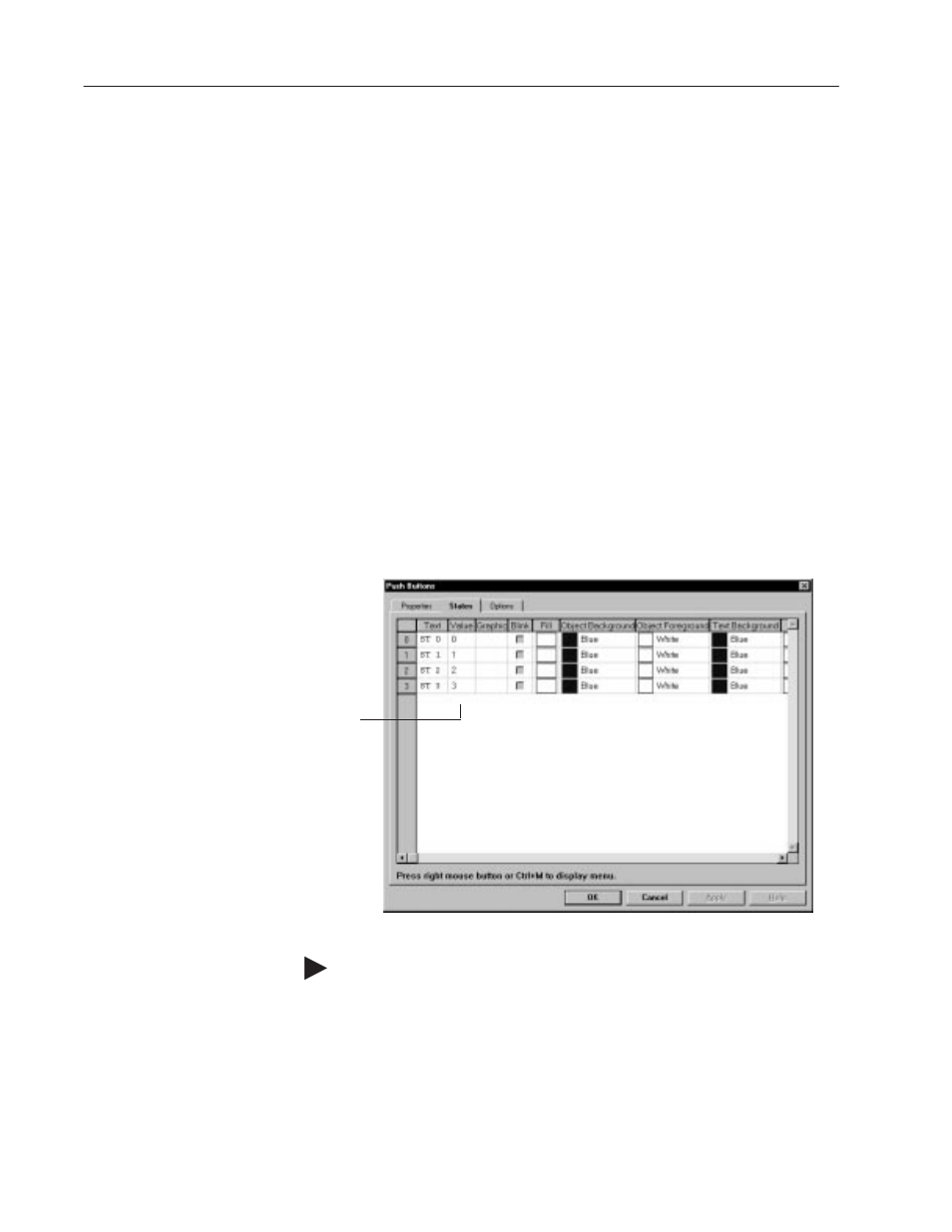 Configuring push button states | Rockwell Automation 2711-ND3 PanelBuilder v2.60 Software User Manual User Manual | Page 138 / 502