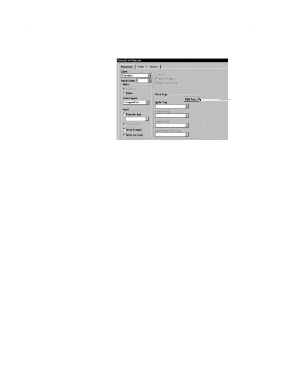 Setting porperties of a control list selector, Setting properties of a control list selector | Rockwell Automation 2711-ND3 PanelBuilder v2.60 Software User Manual User Manual | Page 146 / 502