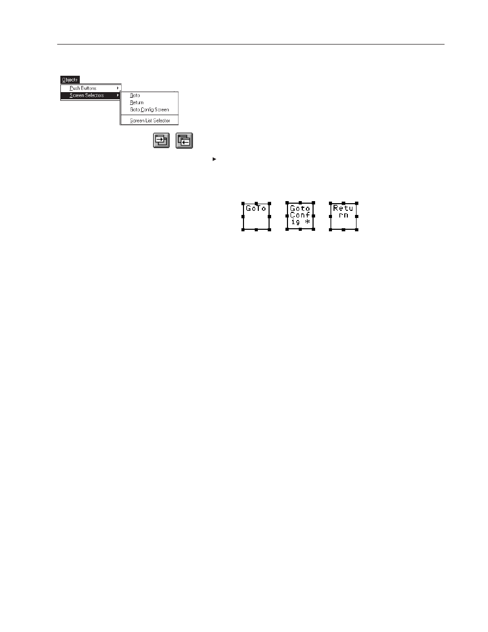 Creating screen buttons | Rockwell Automation 2711-ND3 PanelBuilder v2.60 Software User Manual User Manual | Page 173 / 502