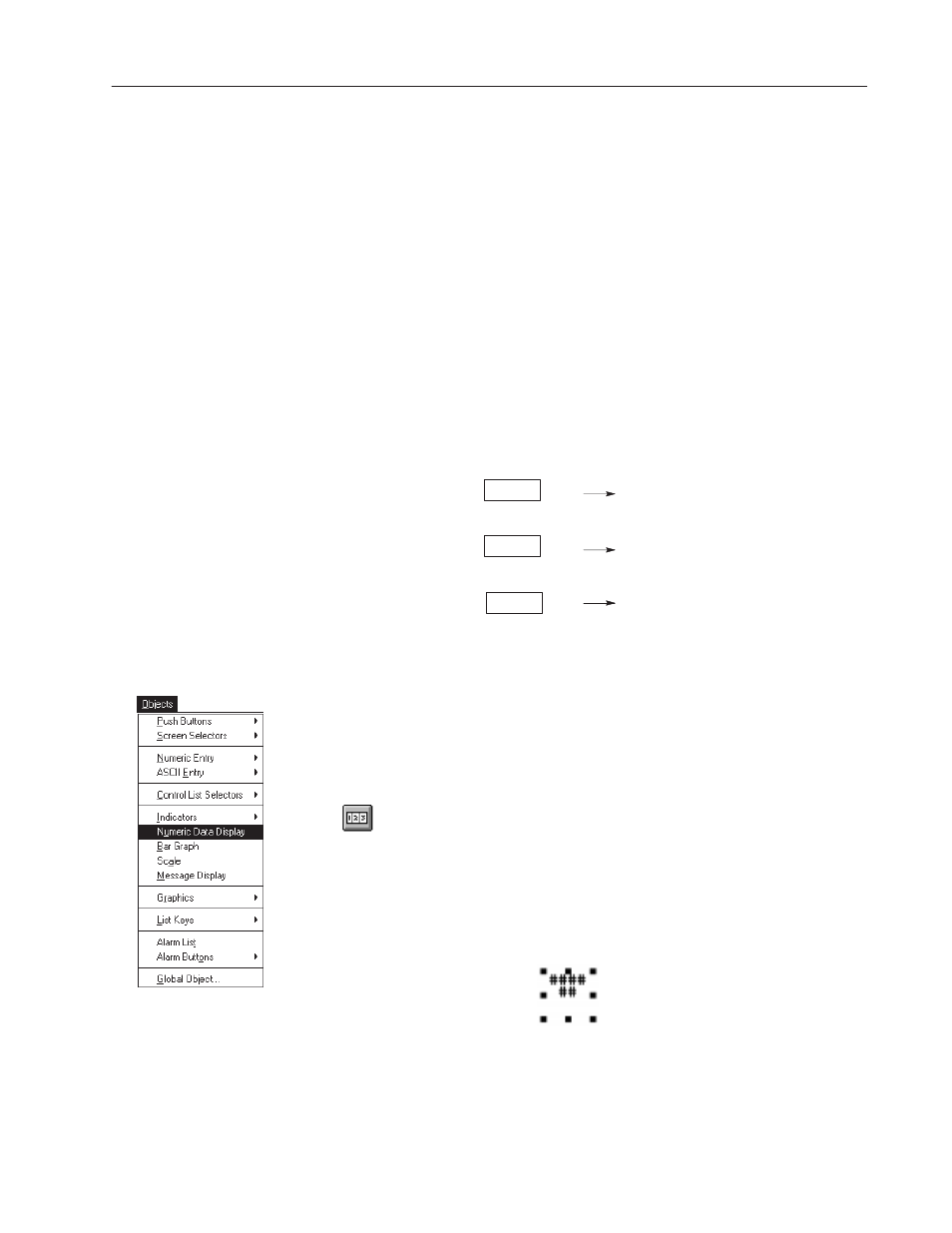Numeric data displays | Rockwell Automation 2711-ND3 PanelBuilder v2.60 Software User Manual User Manual | Page 189 / 502