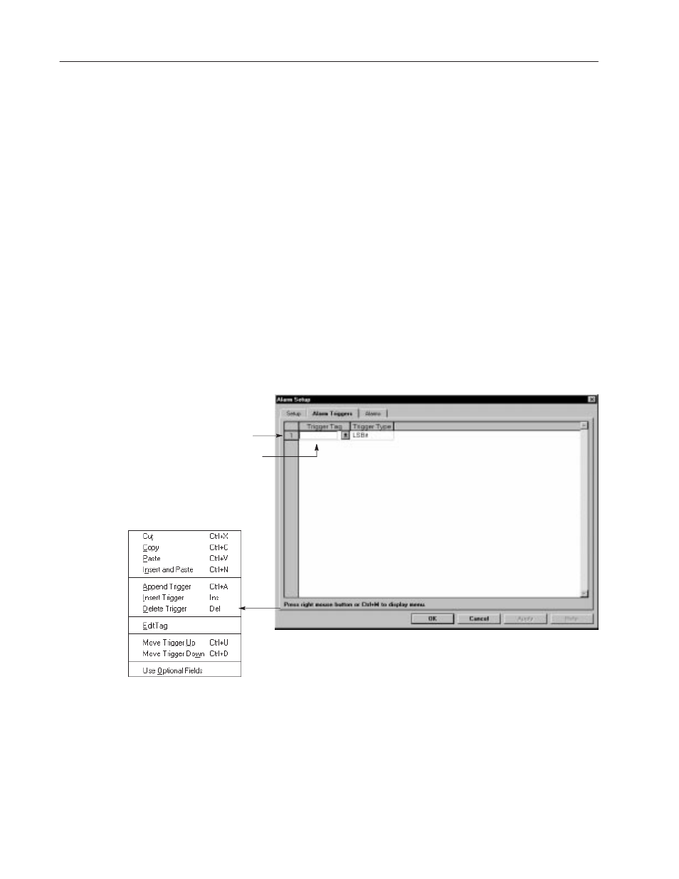 Defining alarm triggers | Rockwell Automation 2711-ND3 PanelBuilder v2.60 Software User Manual User Manual | Page 236 / 502