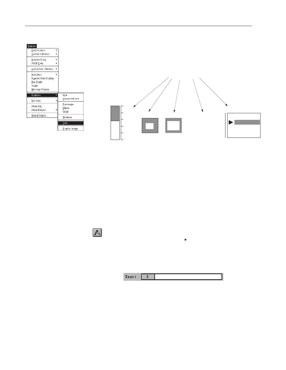 Adding background text | Rockwell Automation 2711-ND3 PanelBuilder v2.60 Software User Manual User Manual | Page 262 / 502