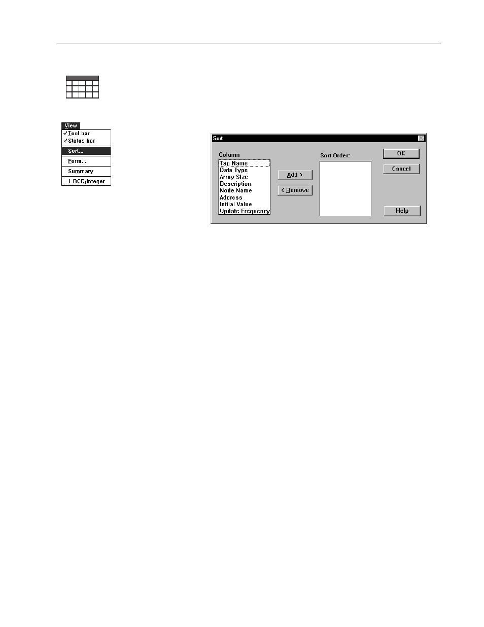 Sorting tags | Rockwell Automation 2711-ND3 PanelBuilder v2.60 Software User Manual User Manual | Page 323 / 502