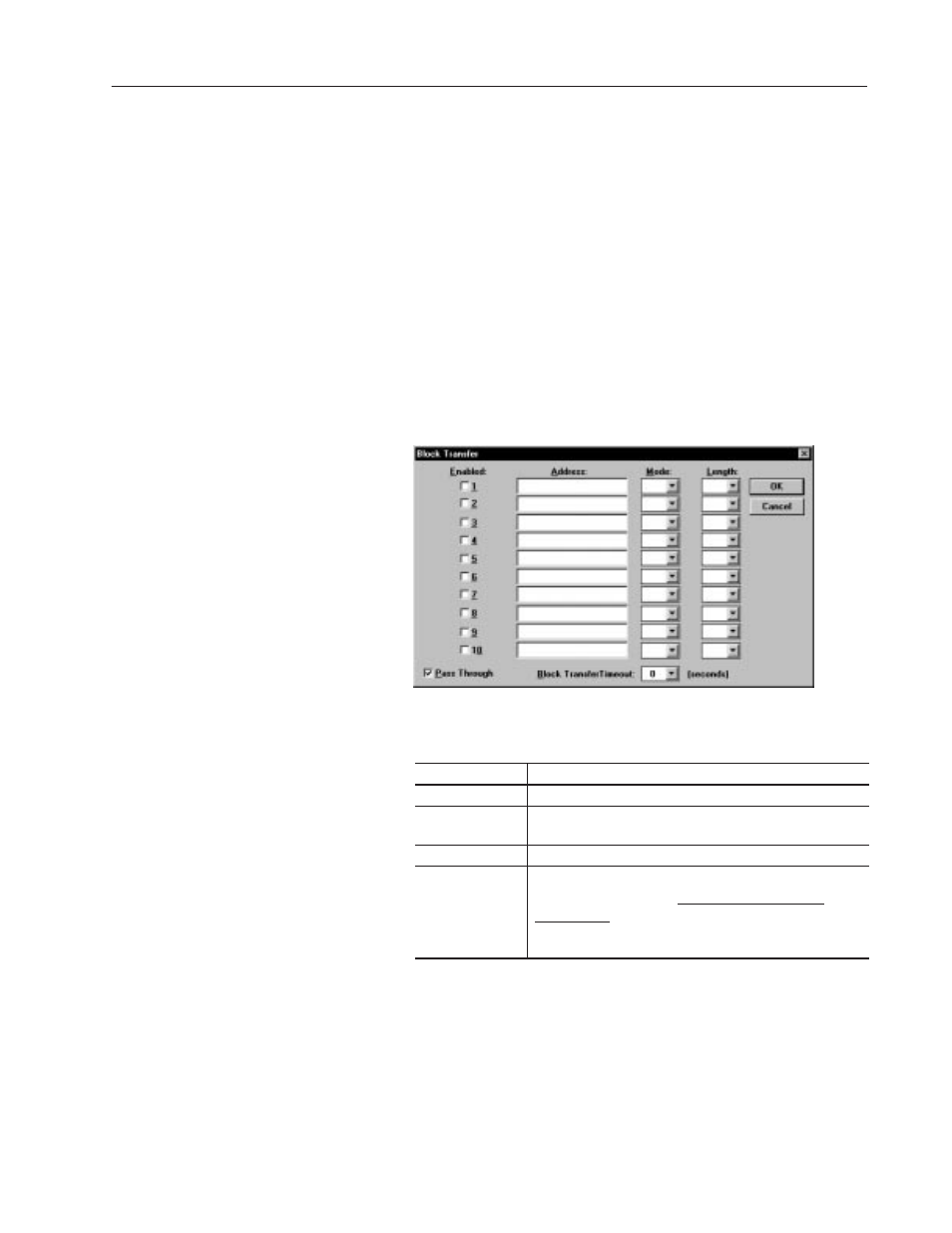 Defining block transfers | Rockwell Automation 2711-ND3 PanelBuilder v2.60 Software User Manual User Manual | Page 343 / 502