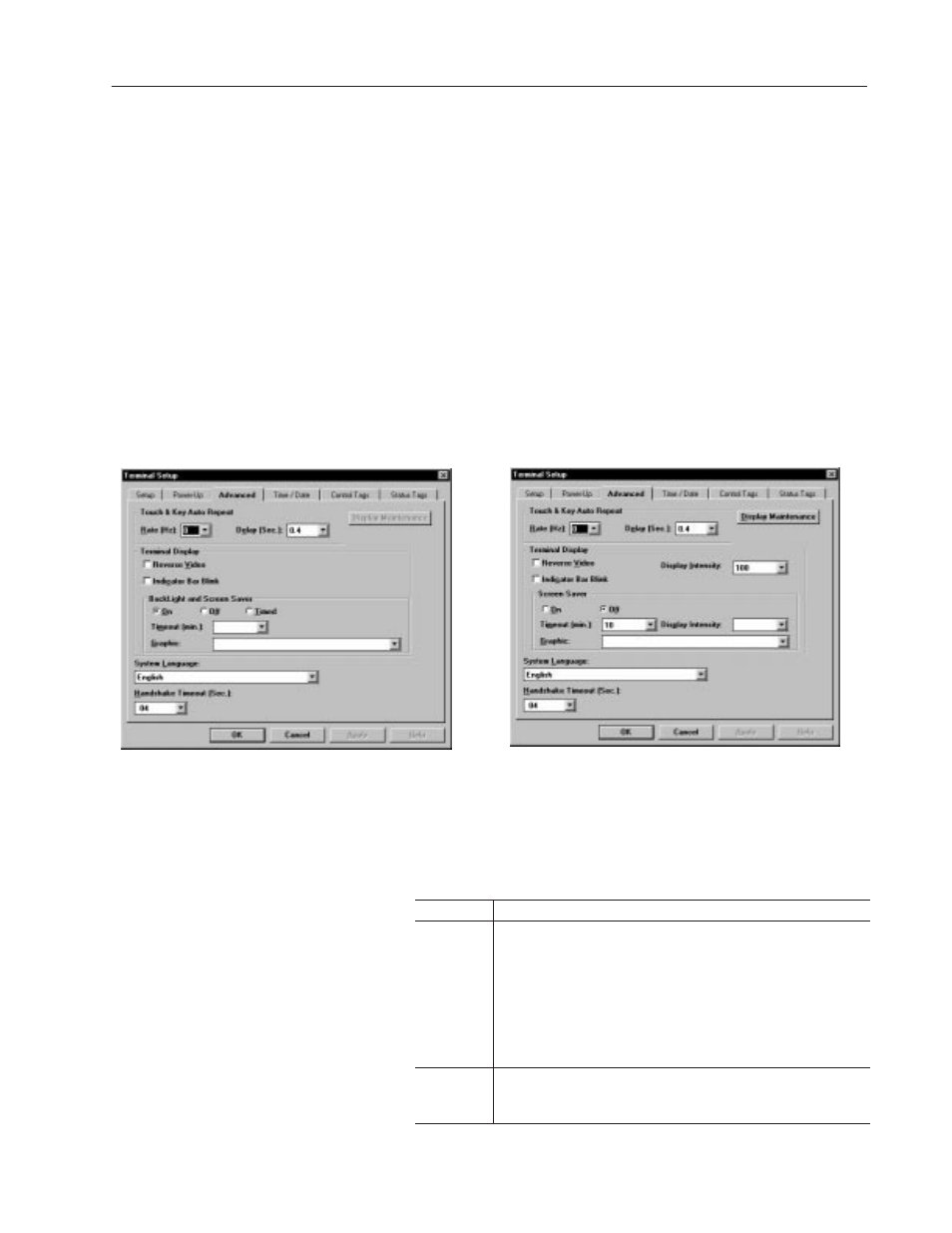 Setting advanced terminal options | Rockwell Automation 2711-ND3 PanelBuilder v2.60 Software User Manual User Manual | Page 353 / 502