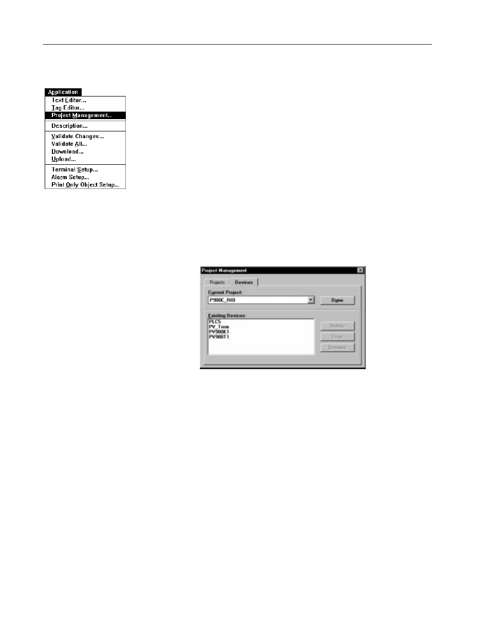 Managing devices in projects | Rockwell Automation 2711-ND3 PanelBuilder v2.60 Software User Manual User Manual | Page 362 / 502