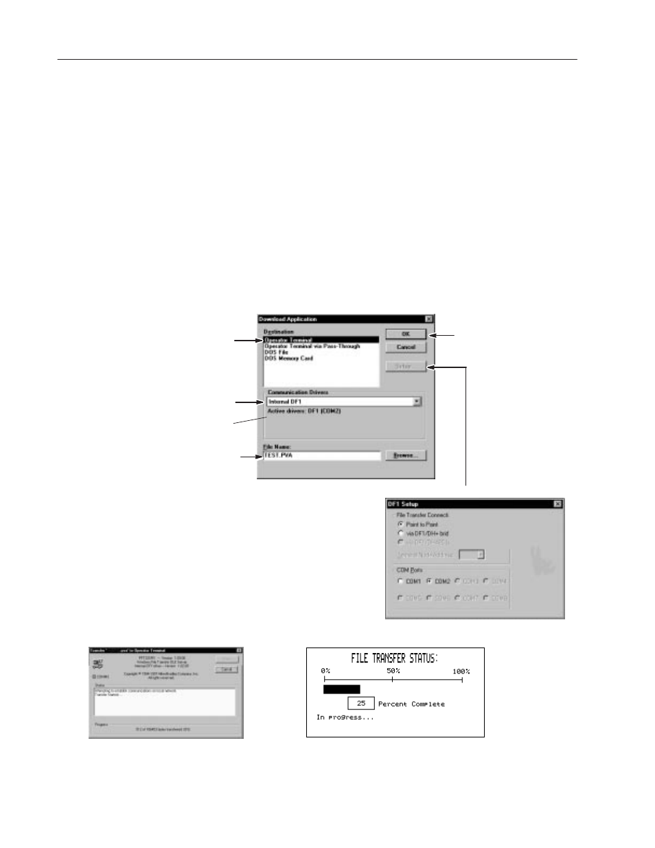 Downloading directly to a terminal | Rockwell Automation 2711-ND3 PanelBuilder v2.60 Software User Manual User Manual | Page 398 / 502