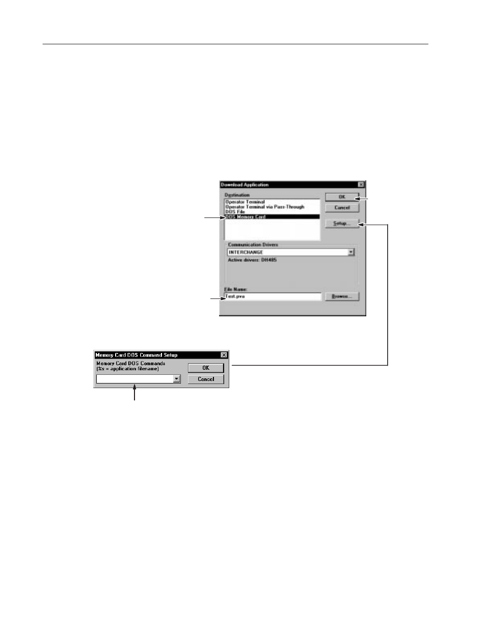 Downloading to a dos memory card | Rockwell Automation 2711-ND3 PanelBuilder v2.60 Software User Manual User Manual | Page 404 / 502