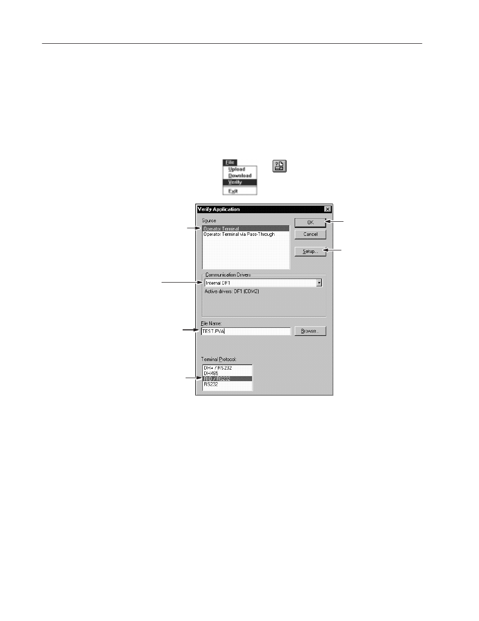 Verifying an application | Rockwell Automation 2711-ND3 PanelBuilder v2.60 Software User Manual User Manual | Page 412 / 502