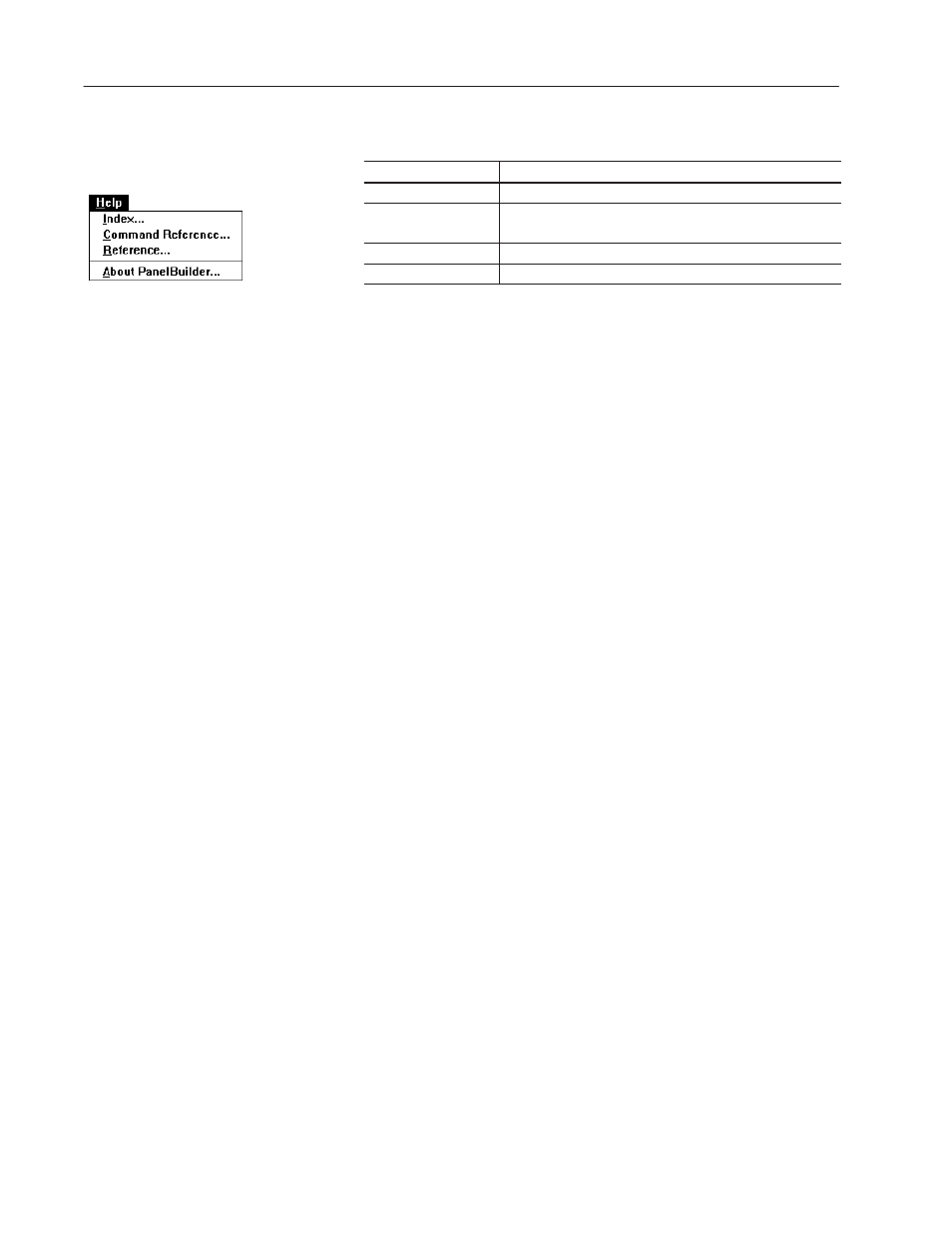 Help menu | Rockwell Automation 2711-ND3 PanelBuilder v2.60 Software User Manual User Manual | Page 428 / 502