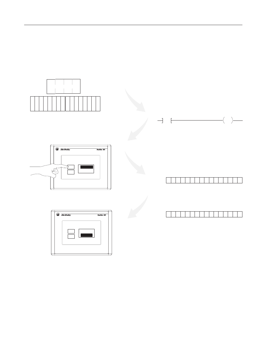 Discrete i/o example | Rockwell Automation 2711-ND3 PanelBuilder v2.60 Software User Manual User Manual | Page 66 / 502