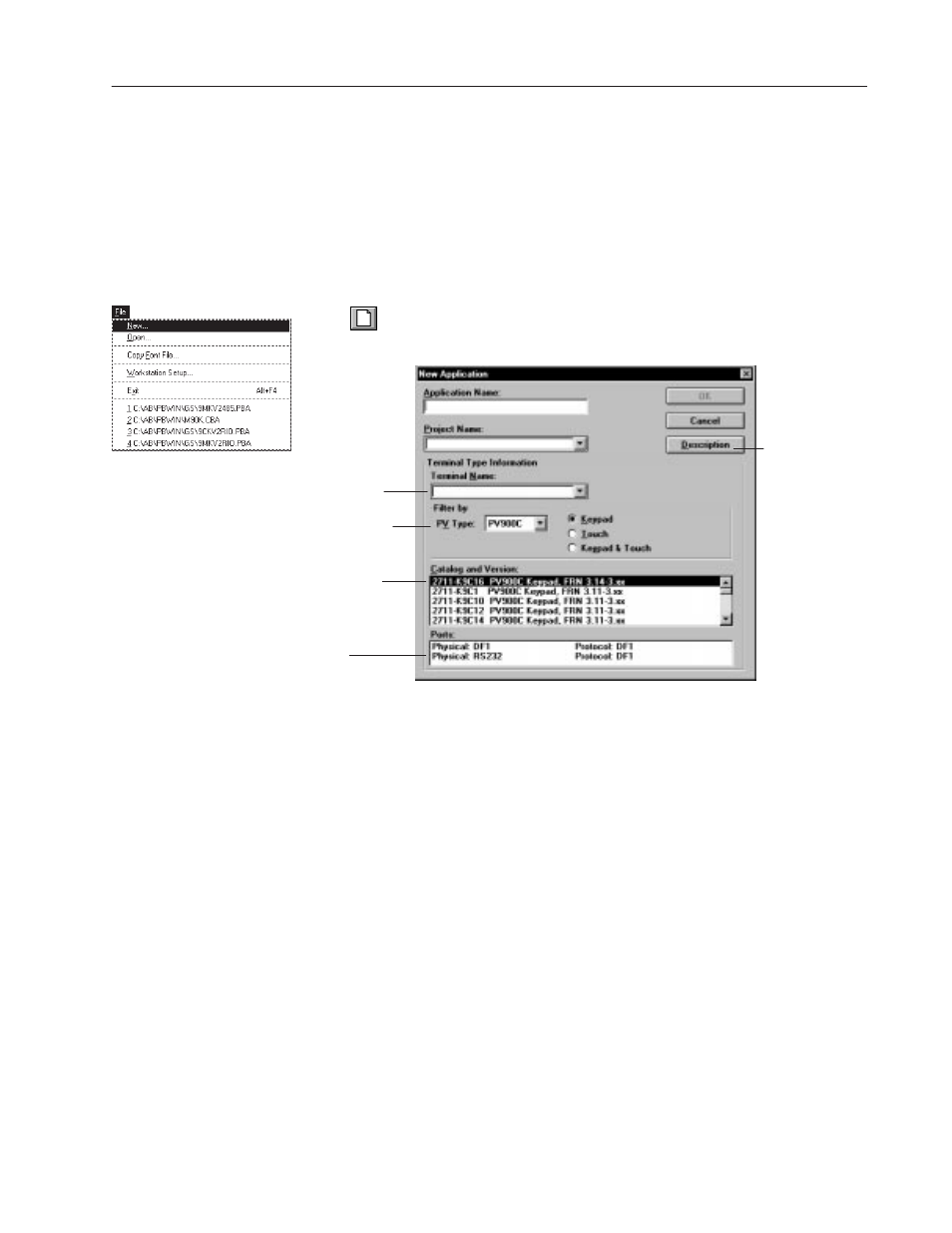 Creating a new application | Rockwell Automation 2711-ND3 PanelBuilder v2.60 Software User Manual User Manual | Page 89 / 502