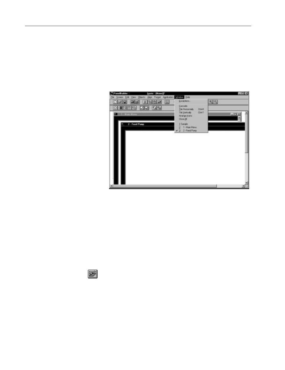 Opening multiple screens | Rockwell Automation 2711-ND3 PanelBuilder v2.60 Software User Manual User Manual | Page 98 / 502
