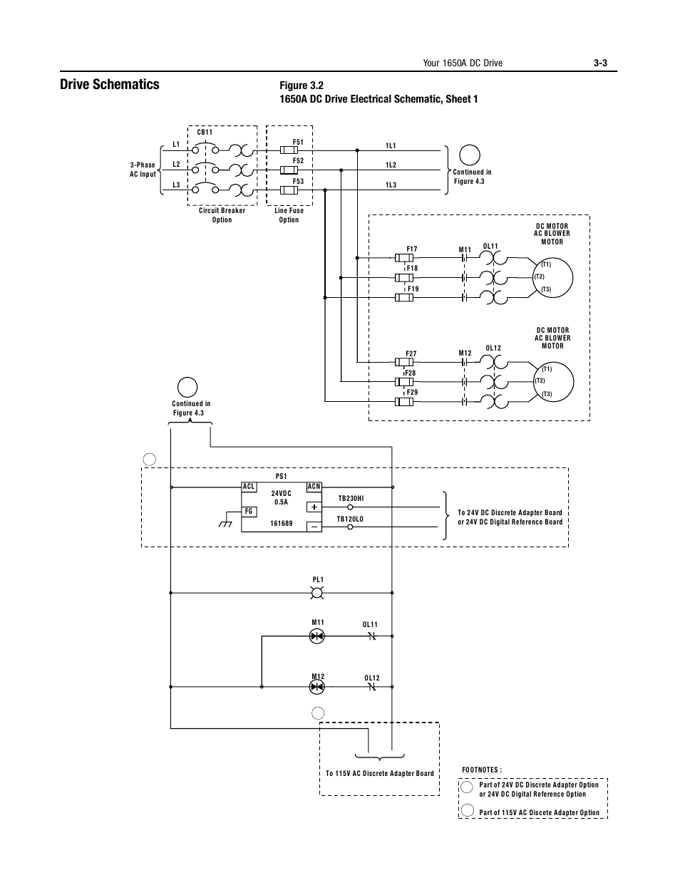 Drive schematics, Drive schematics -3 | Rockwell Automation 1395 Digital DC Drive User Manual | Page 41 / 91