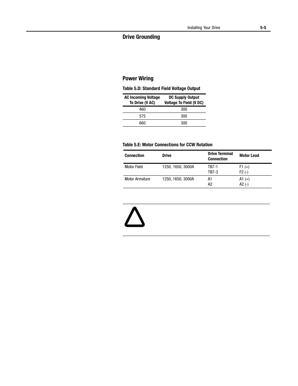 Drive grounding, Power wiring, Drive grounding -5 power wiring -5 | Rockwell Automation 1395 Digital DC Drive User Manual | Page 59 / 91