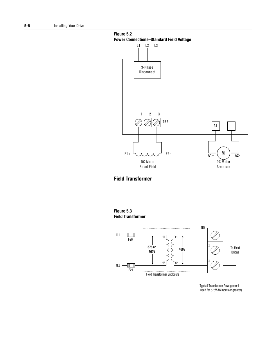 Field transformer, Field transformer -6 | Rockwell Automation 1395 Digital DC Drive User Manual | Page 60 / 91