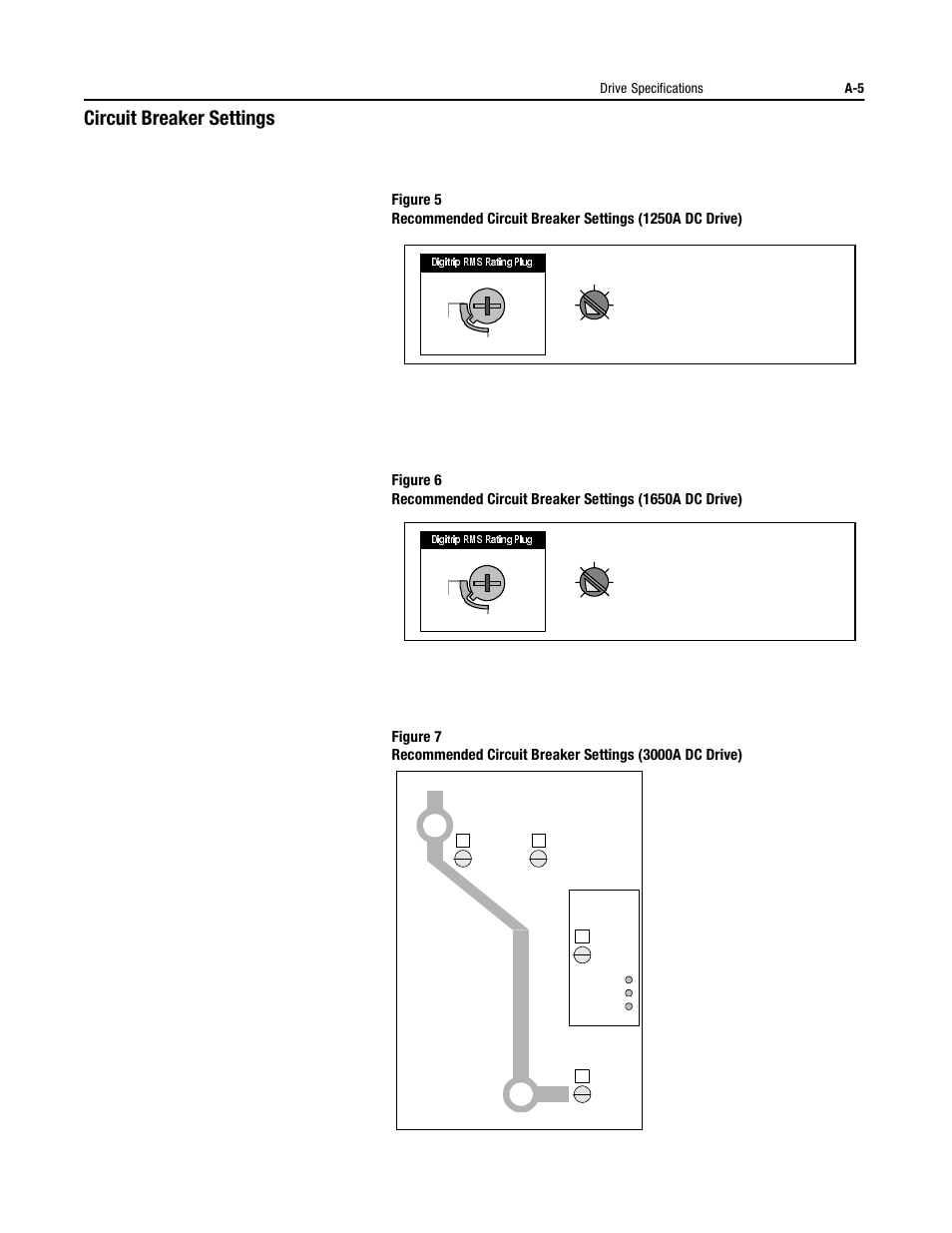 Circuit breaker settings | Rockwell Automation 1395 Digital DC Drive User Manual | Page 73 / 91