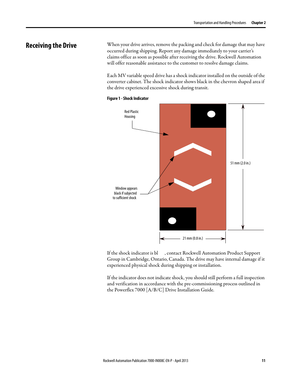 Receiving the drive | Rockwell Automation 7000 PowerFlex Medium Voltage Air-Cooled (B Frame) Trans.& Handling - ForGe User Manual | Page 11 / 28