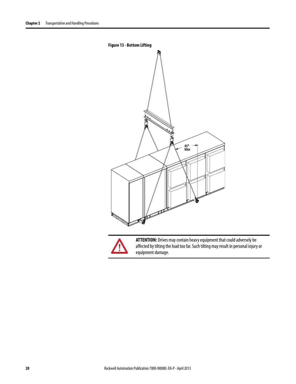 Rockwell Automation 7000 PowerFlex Medium Voltage Air-Cooled (B Frame) Trans.& Handling - ForGe User Manual | Page 20 / 28