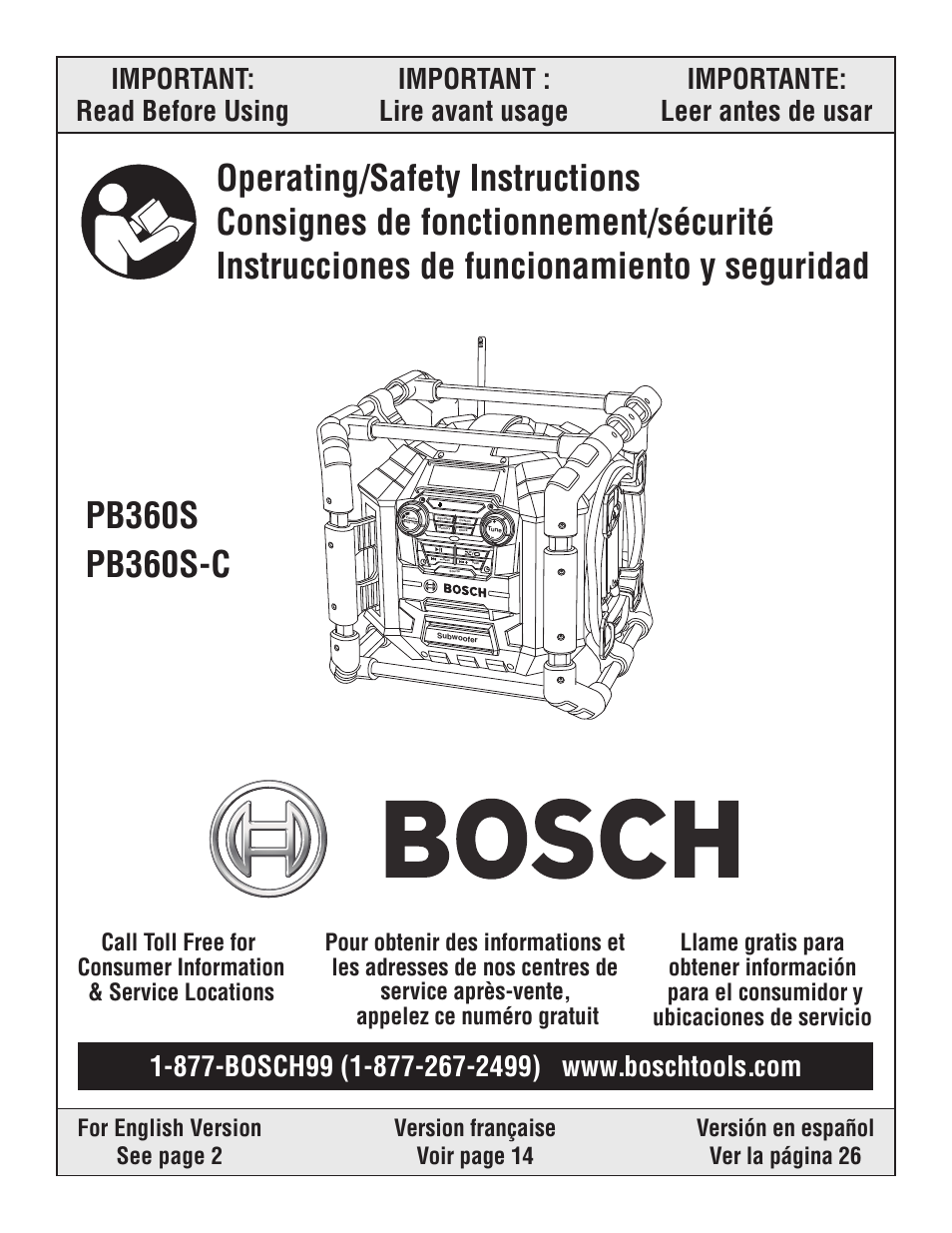 Bosch BOSCH PB360S User Manual | 40 pages