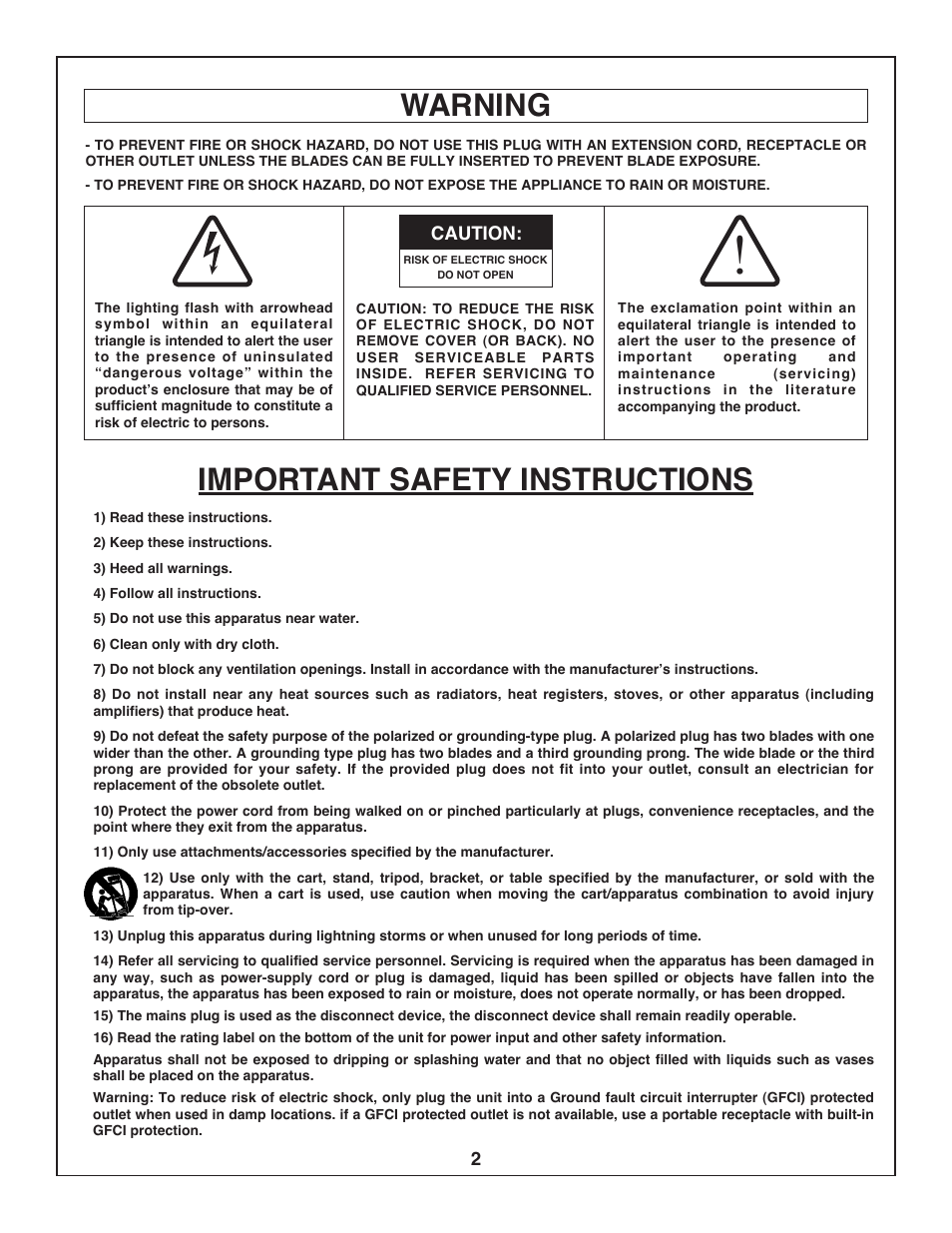 Important safety instructions warning | Bosch BOSCH PB360S User Manual | Page 2 / 40